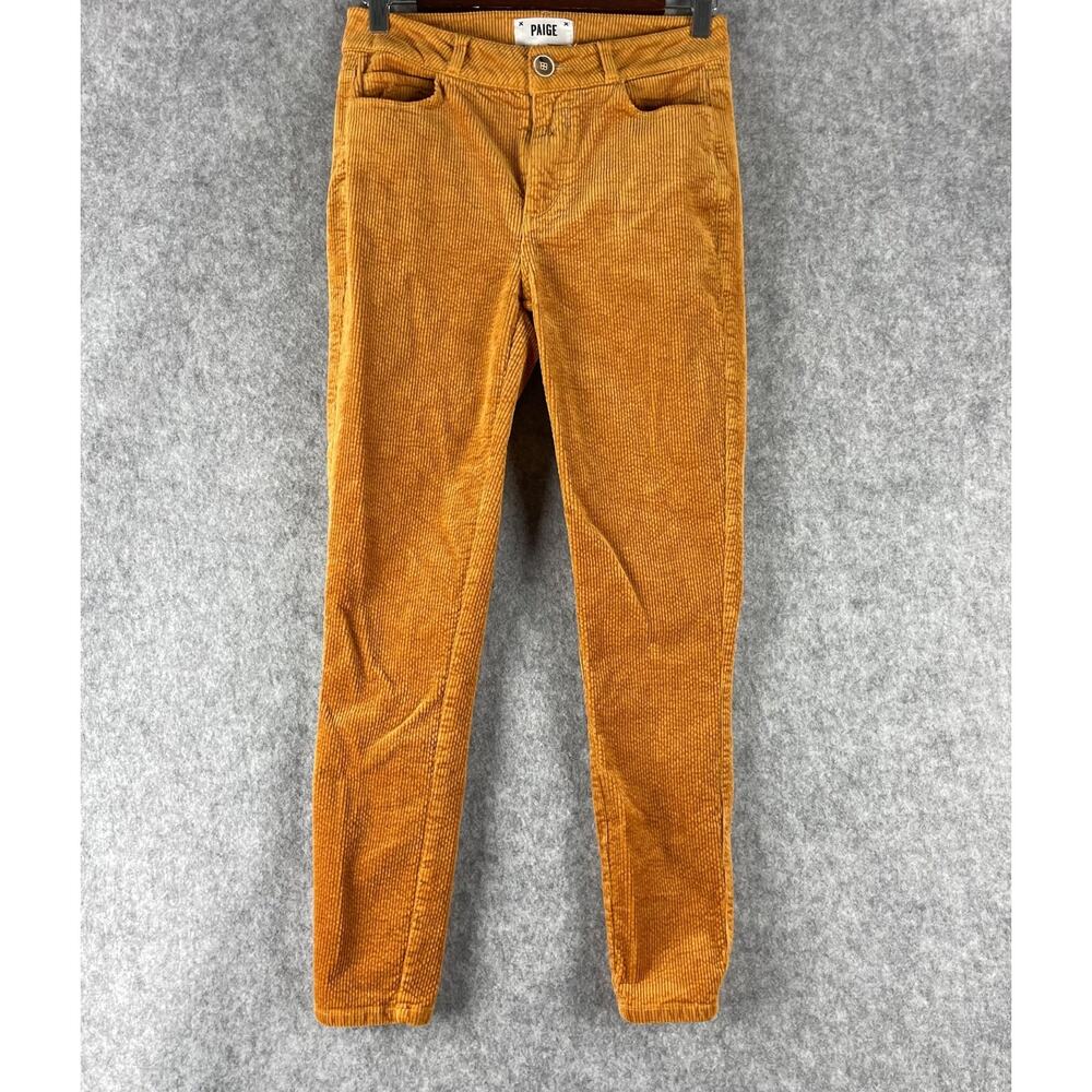 Paige Hoxton Ankle Corduroy Pants Womens 26 Marigold Stretch Skinny Casual
